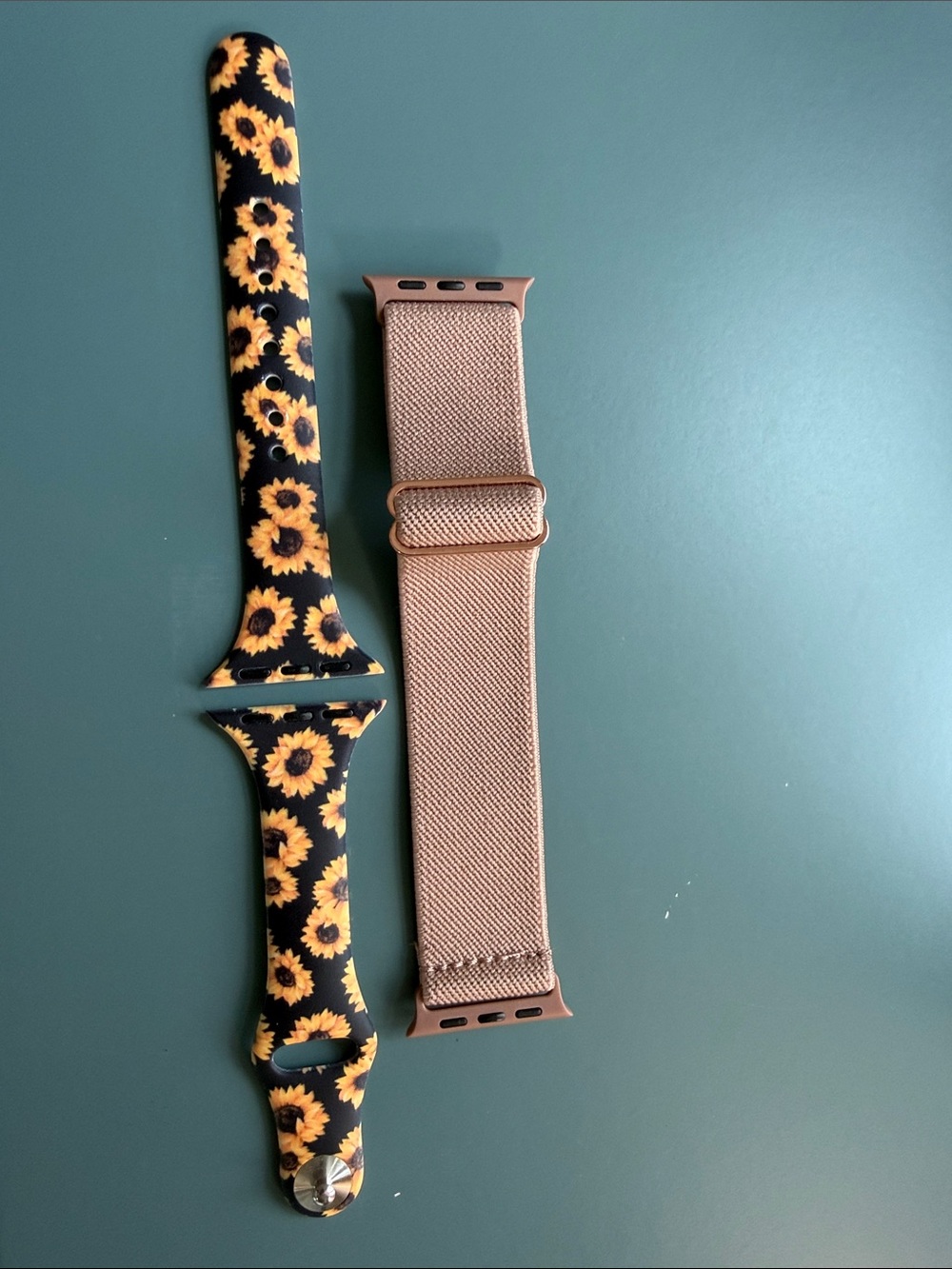 Sunflower Silicone Watch Band & Rose Gold Mesh Loop